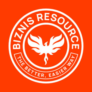 Badge Logo - White - Biznis Resource Biznis Resource - logo round orange