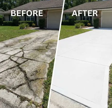 C&S Concrete Specialists - Before and After driveway