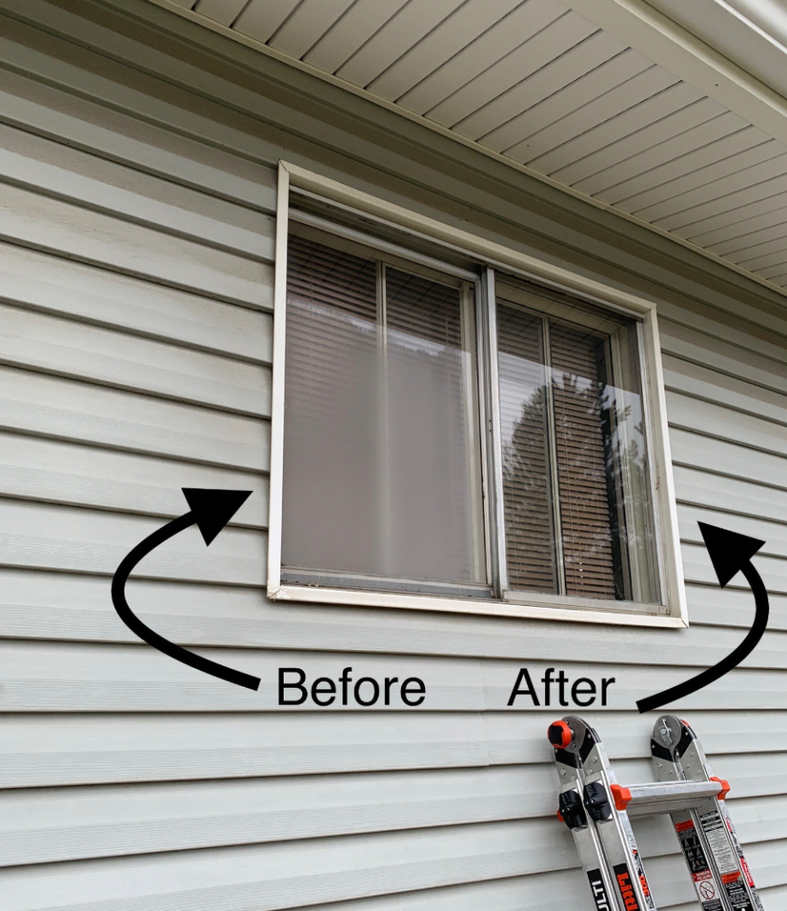 KC Window Washing - before and after