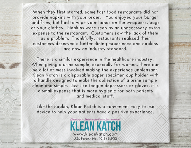 Klean Katch - napkin analogy