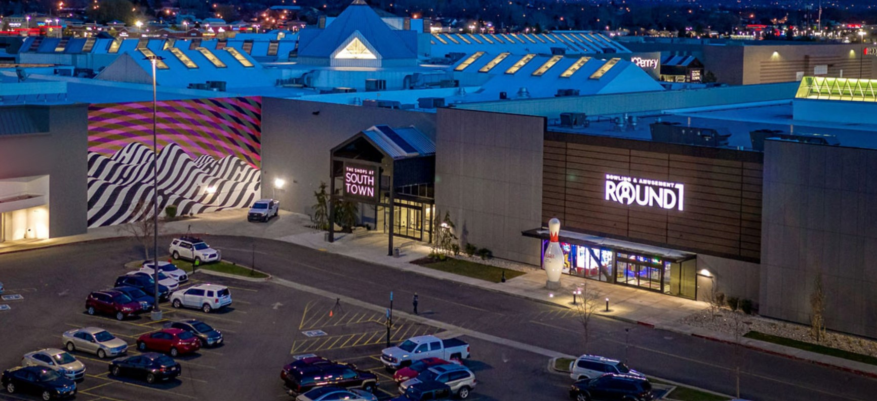 Shops at South Town - night time