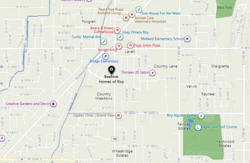 Beehive Homes of Roy - map