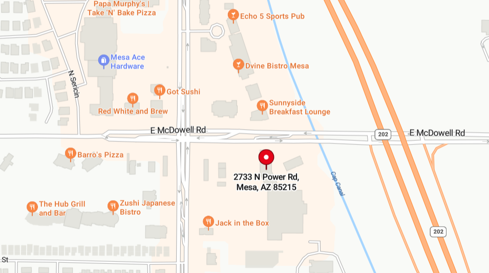 Crave Mesa AZ - location Map