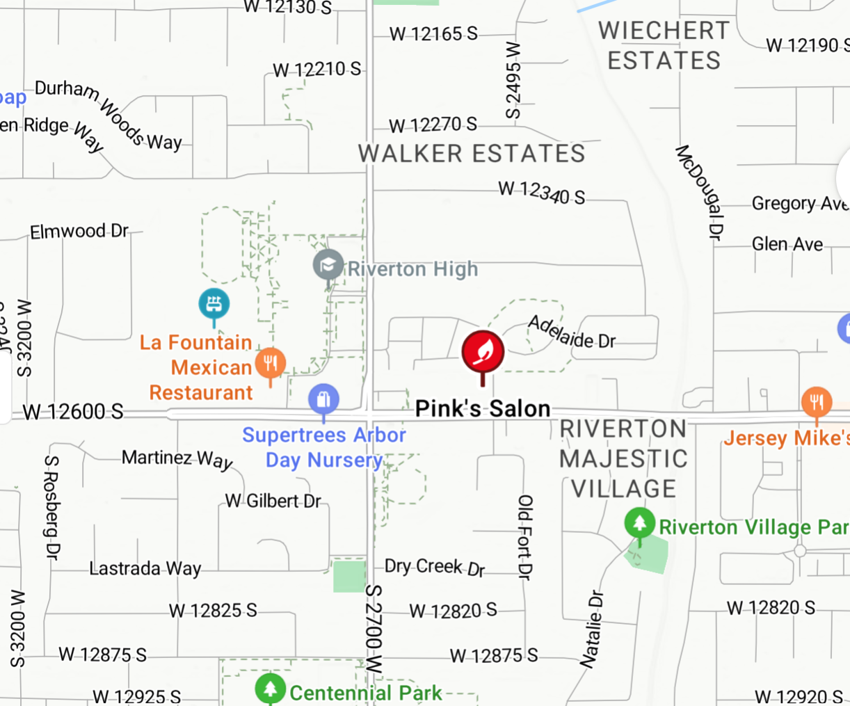 Pinks Salon - location map