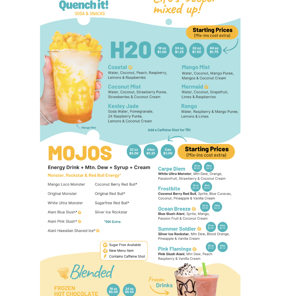 Quench it Syracuse - menu