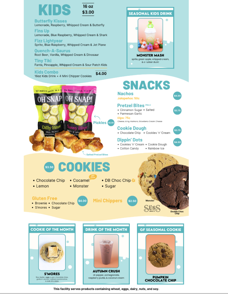 Quench It Syracuse - kids menu