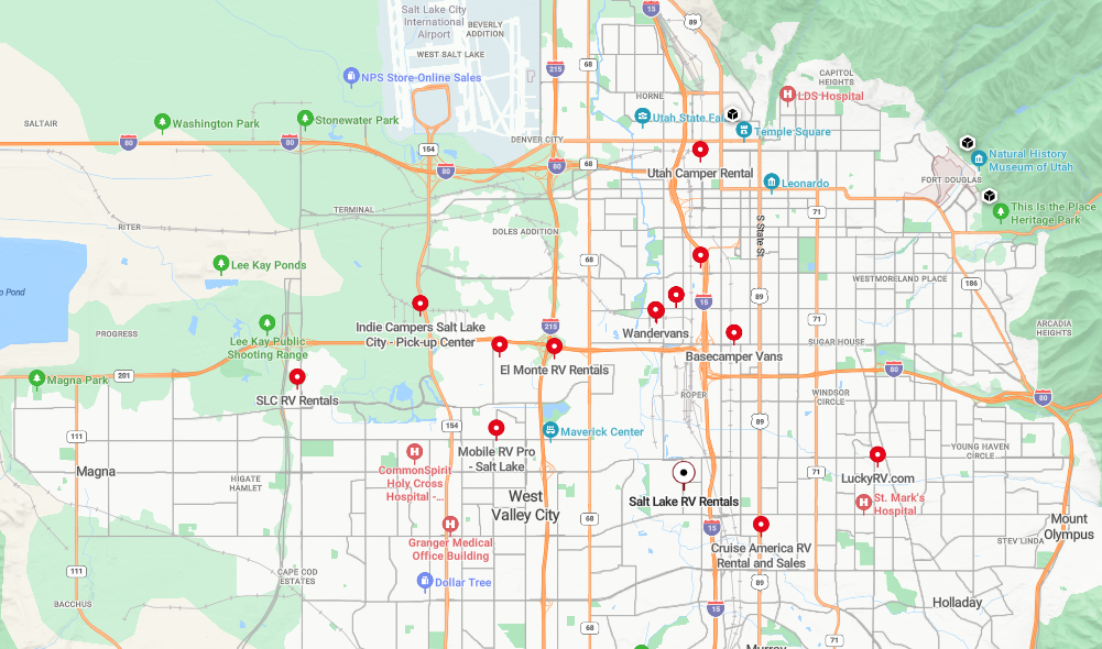 Salt Lake RV Rentals - location map