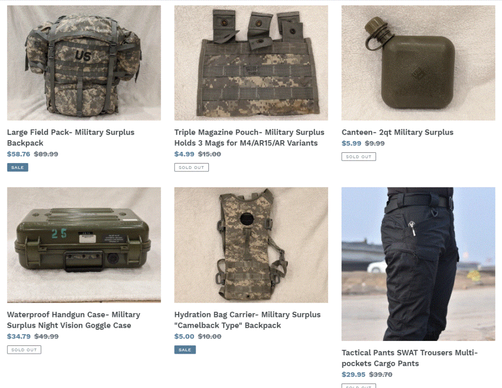 uSurvive Military Surplus- products